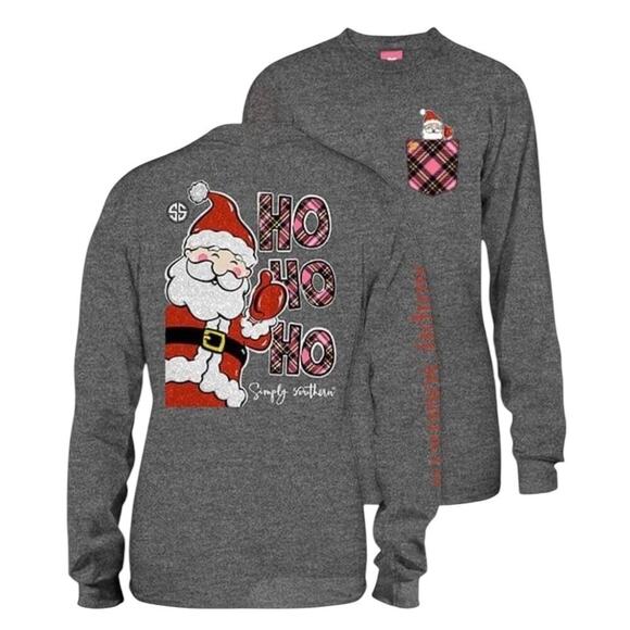 Simply Southern Womens Long Sleeve T-Shirt
Santa Christmas Ho Ho Ho Gray MED - Picture 1 of 10